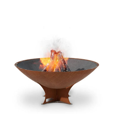 Arteflame 40" Wood Burning Fire Pit - Seamless Corten Steel for Outdoor Elegance