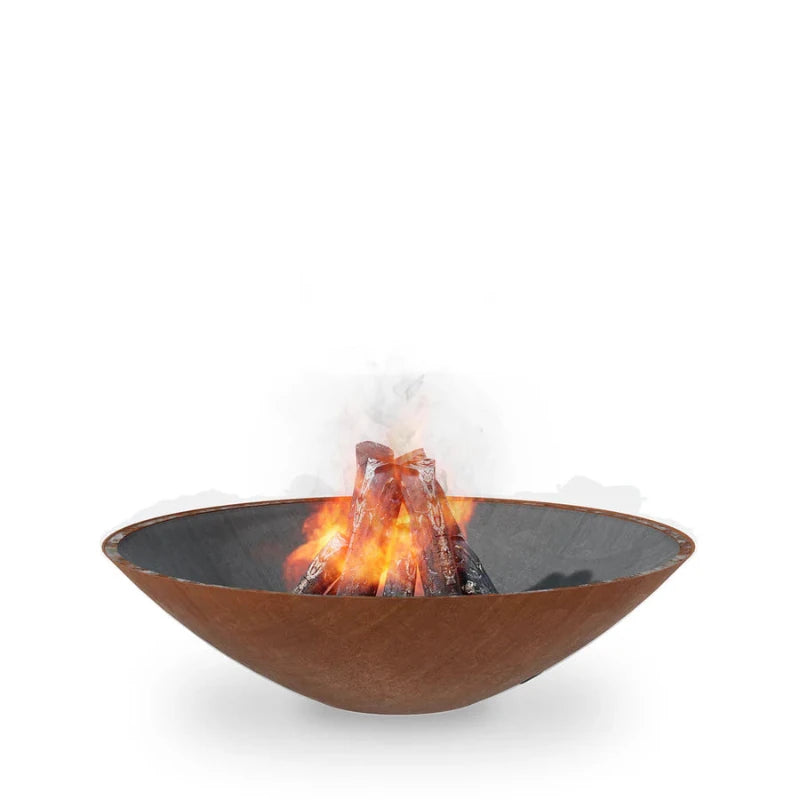 Arteflame 40" Wood Burning Fire Pit - Seamless Corten Steel for Outdoor Elegance