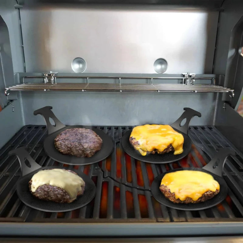 Arteflame 6" Burger Pucks - Grill Juicy Burgers with Arteflame Mini Griddles for BBQ Grills (Set of 2)