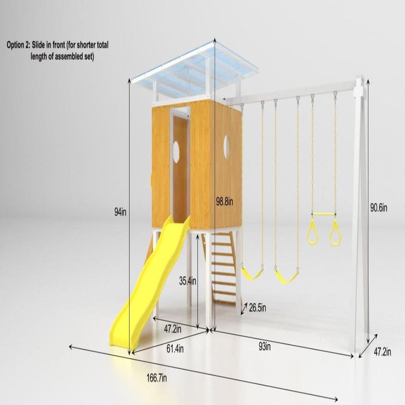 Full length dimensions of the Avenlur Forest Playset