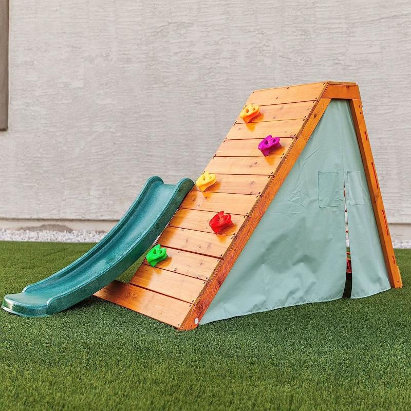 Avenlur Palm Playset Tent and Climbing Wall VIew