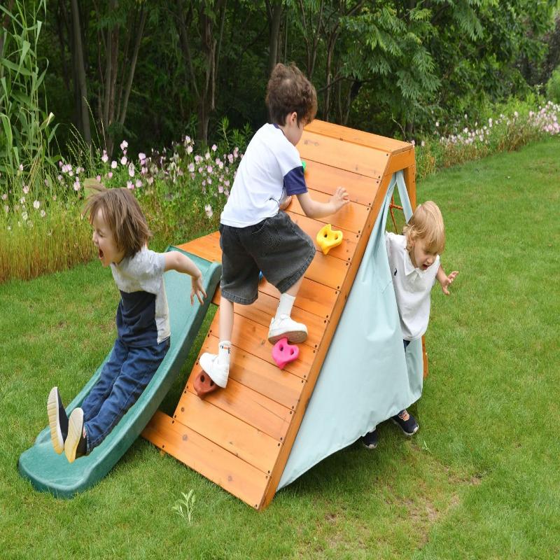 3 children playing on Avenlur Palm Playset