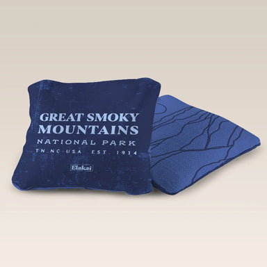 Elaki National Parks Great Smoky Mountains All-Weather Dual-Sided Cornhole Bags - 6in x 6in, Set of Four