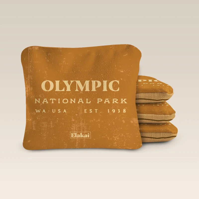 Elaki National Parks Olympic All-Weather Cornhole Bags - 6in x 6in, Set of Four