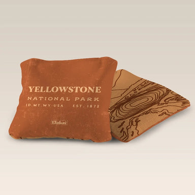 Elaki National Parks Yellowstone All-Weather Dual-Sided Cornhole Bags - 6in x 6in, Set of Four