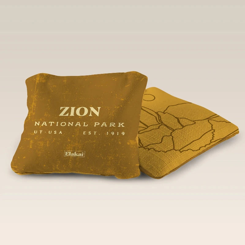 Elaki National Parks Zion All-Weather Cornhole Bags - 6in x 6in, Set of Four