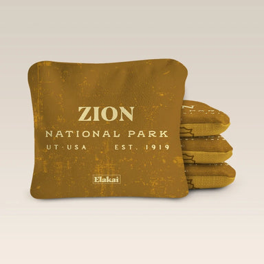 Elaki National Parks Zion All-Weather Cornhole Bags - 6in x 6in, Set of Four