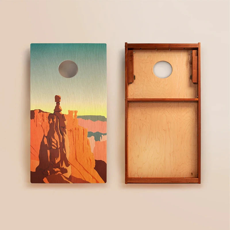 Elaki Rugged Bryce Canyon Printed Cornhole Boards - 2ft x 4ft Solid Mahogany with Durable Frame