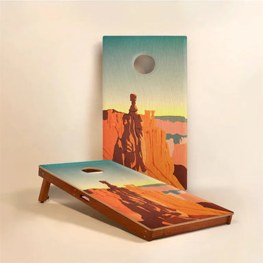 Elaki Rugged Bryce Canyon Printed Cornhole Boards - 2ft x 4ft Solid Mahogany with Durable Frame