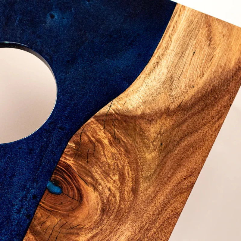 Elaki Unique Blue Pearl Epoxy Resin Live-Edge Cornhole Boards - 2ft x 4ft Solid Acacia Wood